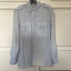 Baby Blue Pearl Detailed Shirt